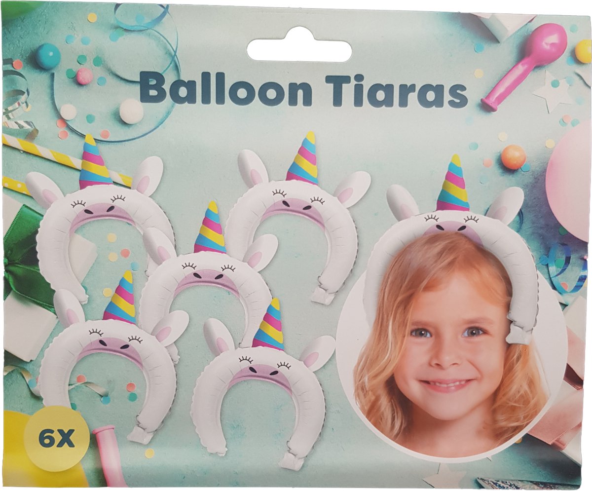 Ballon tiaras 6 stuks “Eenhoorn”